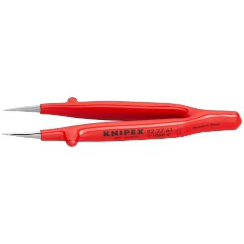 Stainless Steel Gripping Tweezers-Pointed Tips-1000V Insulated 