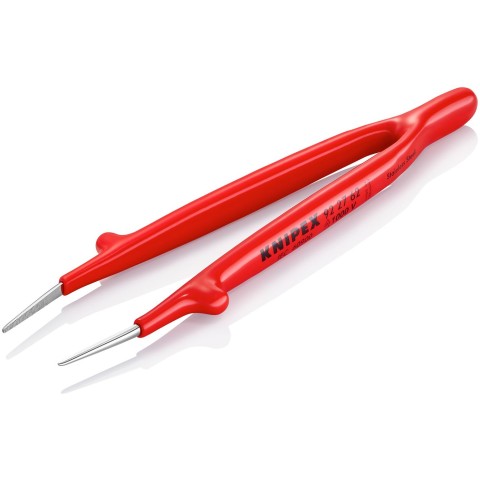 Stainless Steel Gripping Tweezers-Pointed Tips-1000V Insulated 