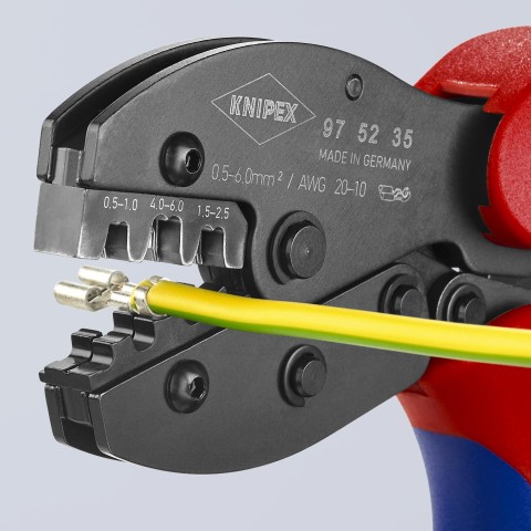 97 33 01 Knipex, Crimpwerkzeug, Crimpzange, 20-10AWG Non-Insulated Open  Plug Type Connectors