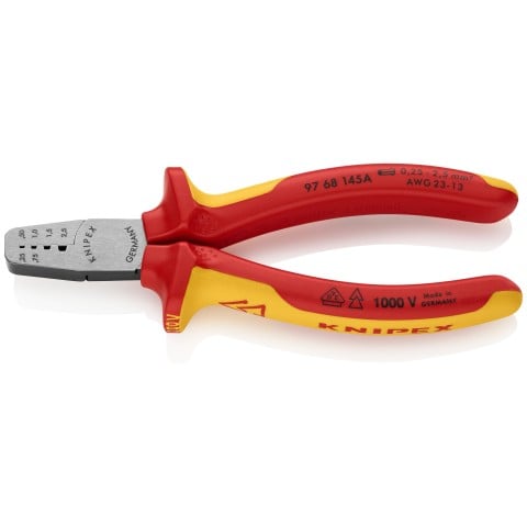 Crimping Pliers for Wire Ferrules-1000V Insulated | KNIPEX Tools