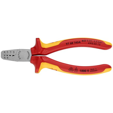 KNIPEX 986202 Insulated Long Nose Plastic Pliers, 8-3/4