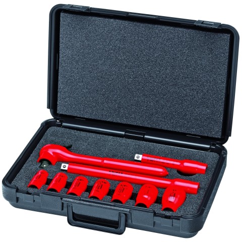 8 Pc Open End Wrench Set, SAE-1000V Insulated | KNIPEX Tools